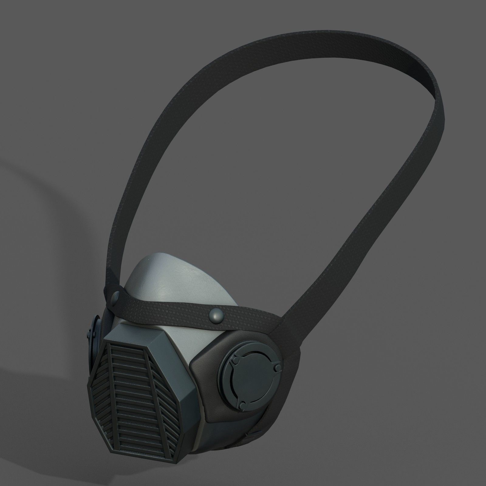 Gas mask helmet 3d model military combat fantasy Low-poly 3D model_3