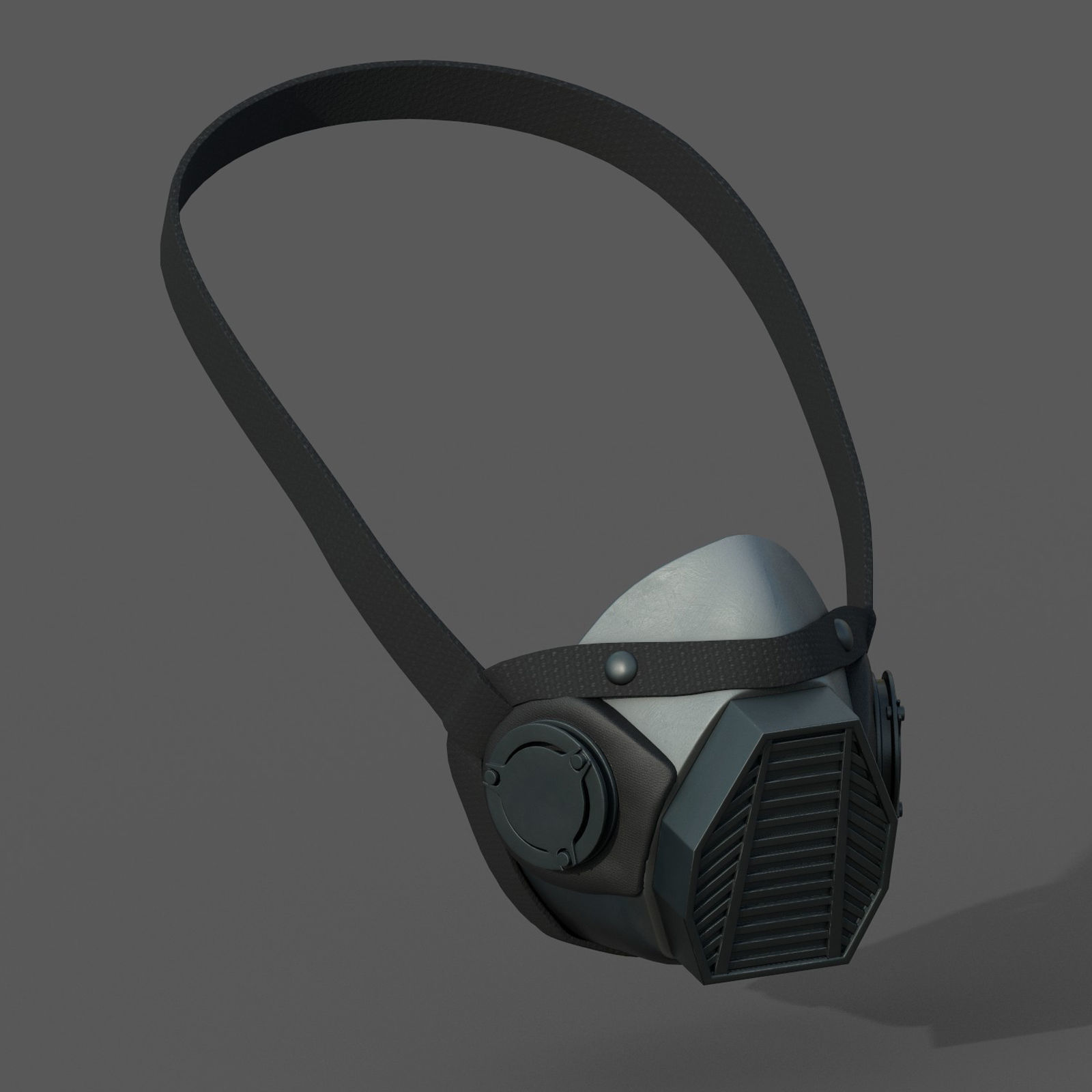 Gas mask helmet 3d model military combat fantasy Low-poly 3D model_2