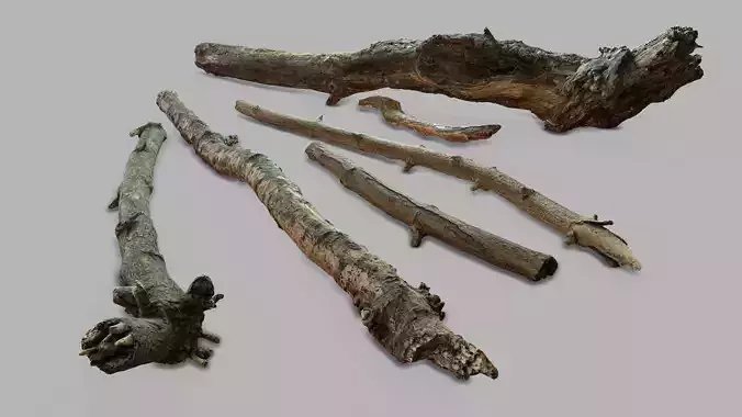 Photogrammetry Game-Ready Sticks