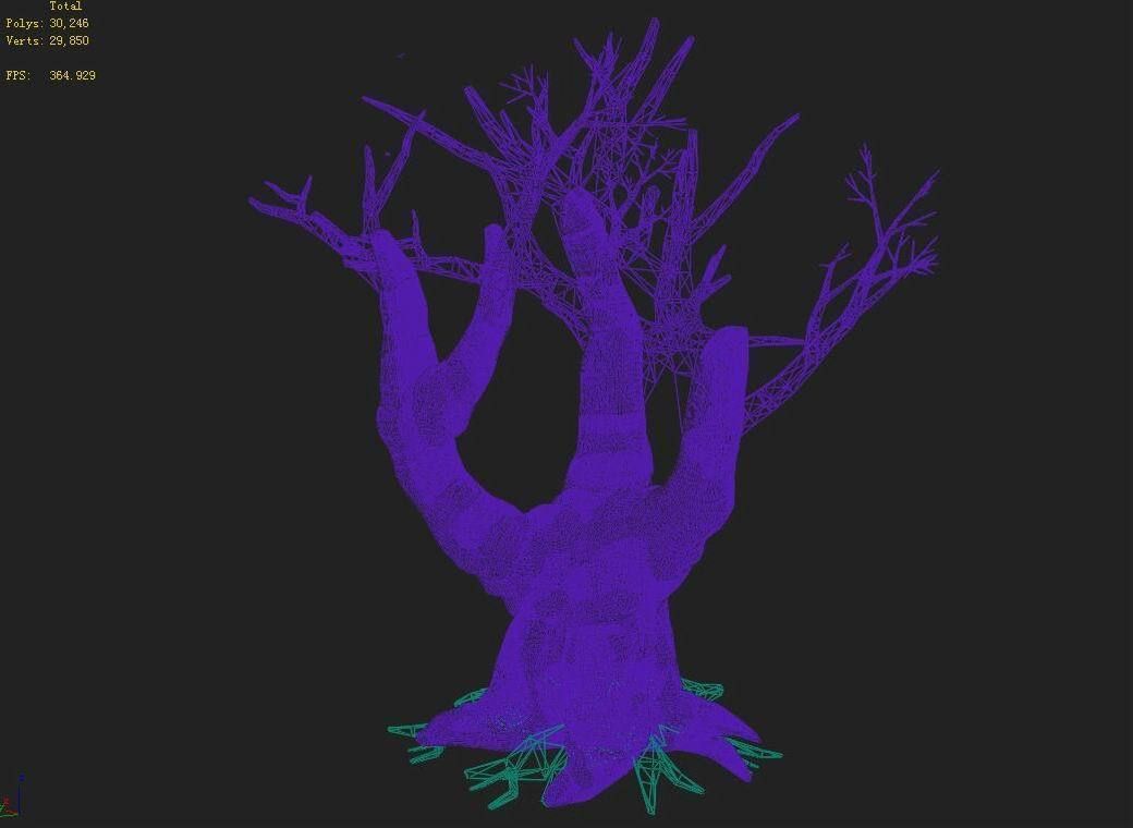 Acacia - Trunk 05 3D model_6