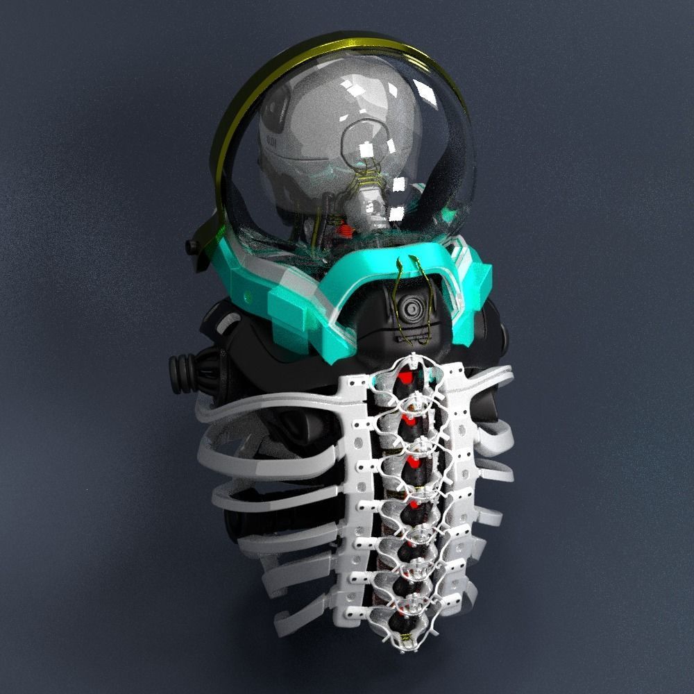 Man robot body 3D model_2