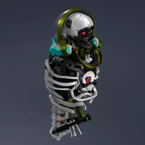 Man robot body 3D model_0