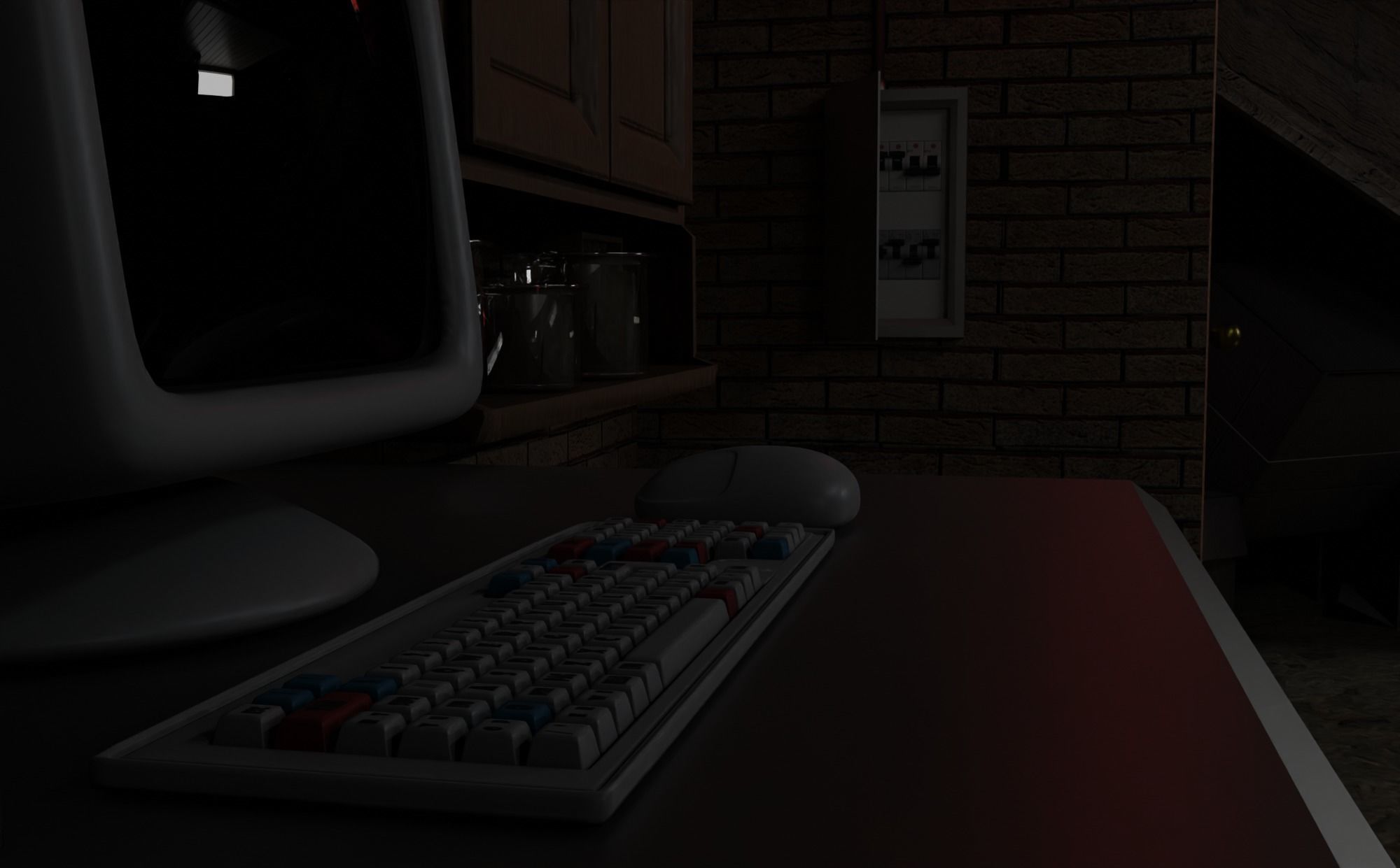 Basement laboratory Low-poly 3D model_5