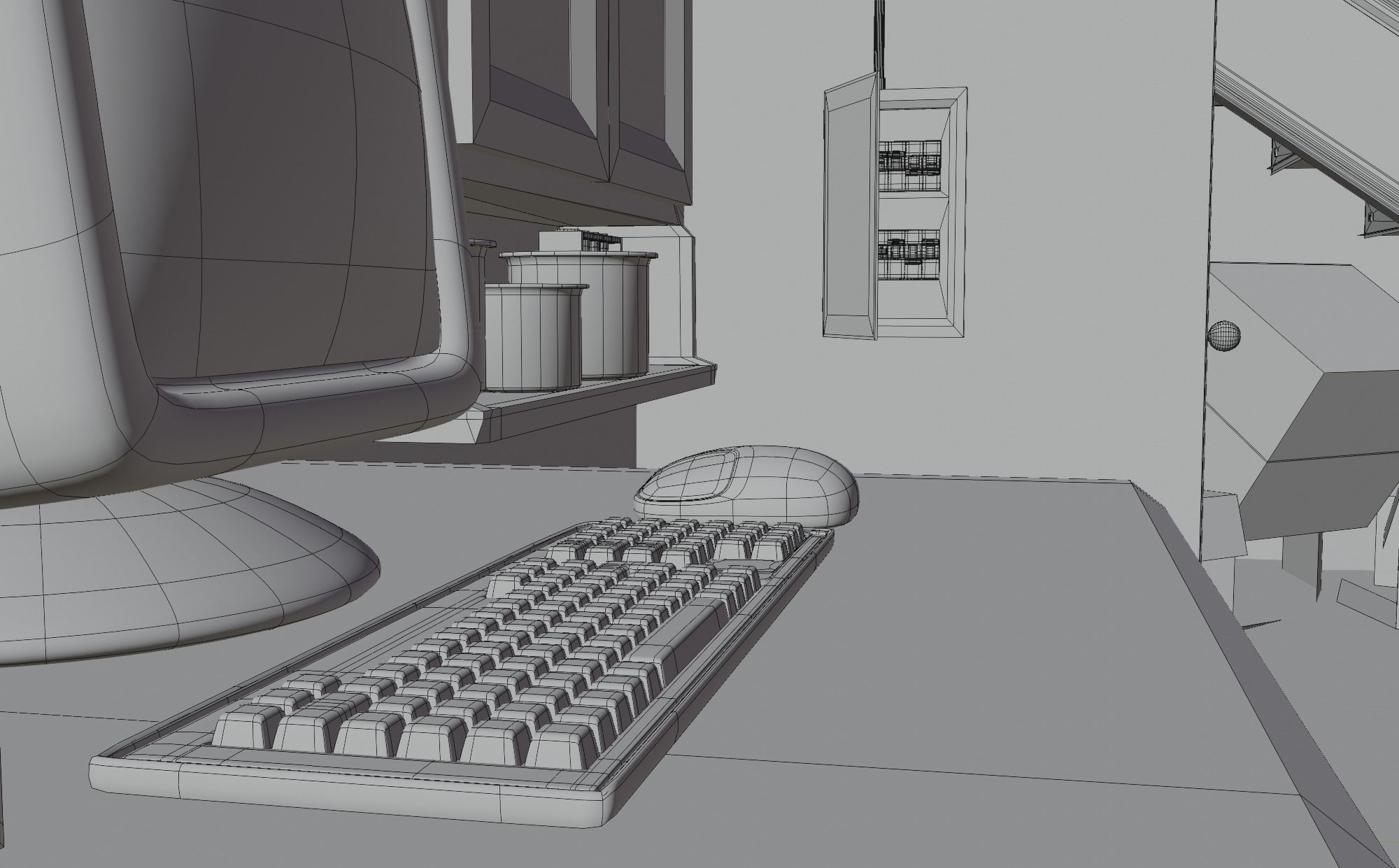 Basement laboratory Low-poly 3D model_6