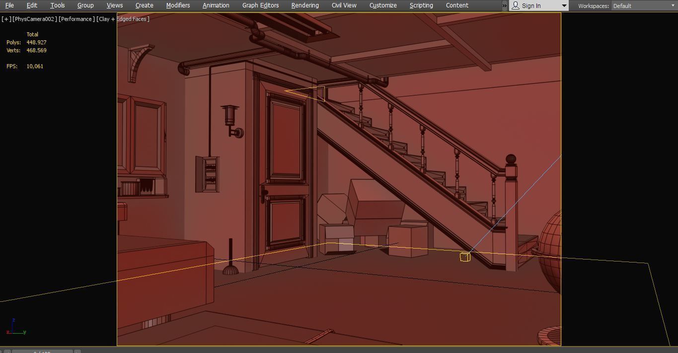 Basement laboratory Low-poly 3D model_3