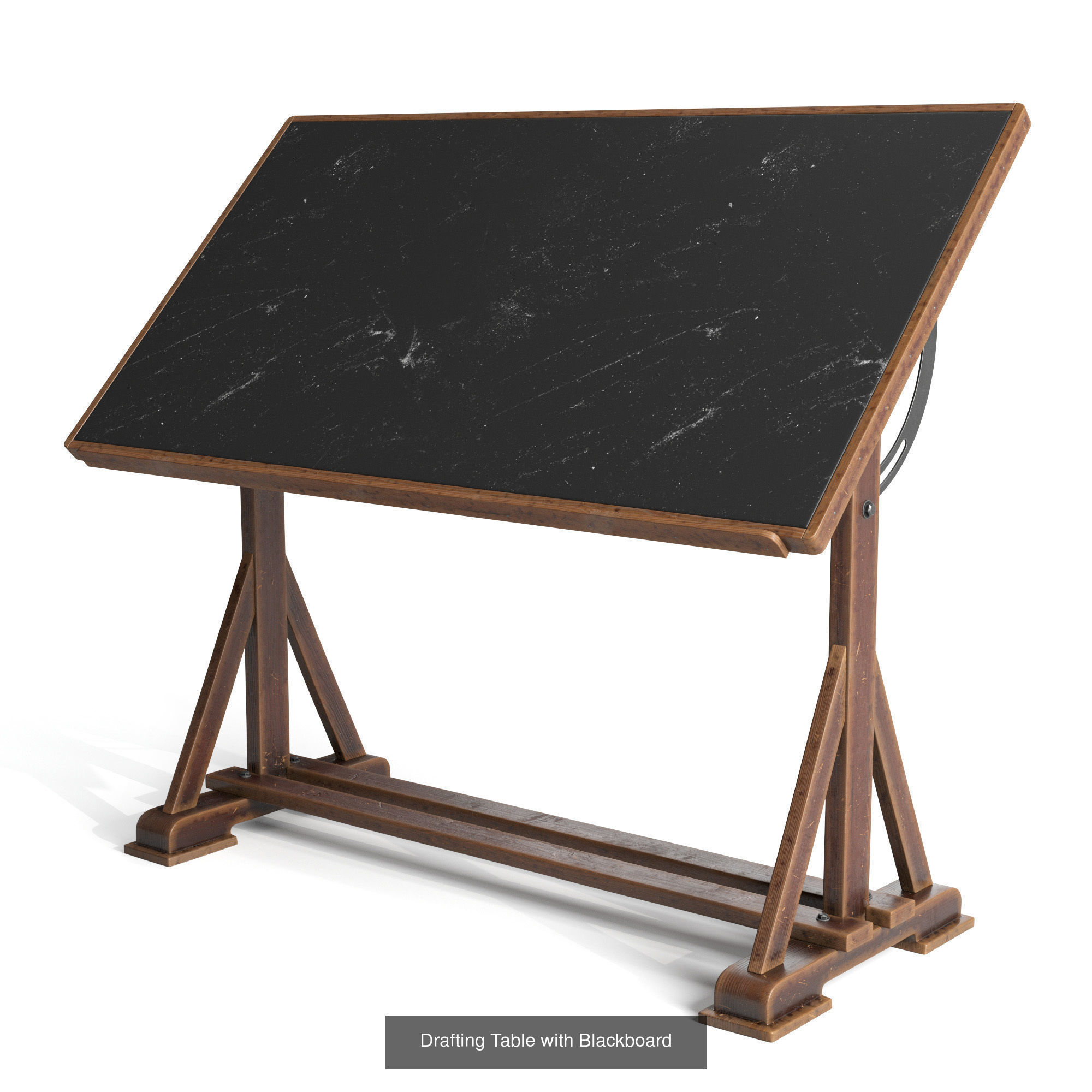 Elegant Set  of Drafting Tables and chairs 3D Model Collection_3