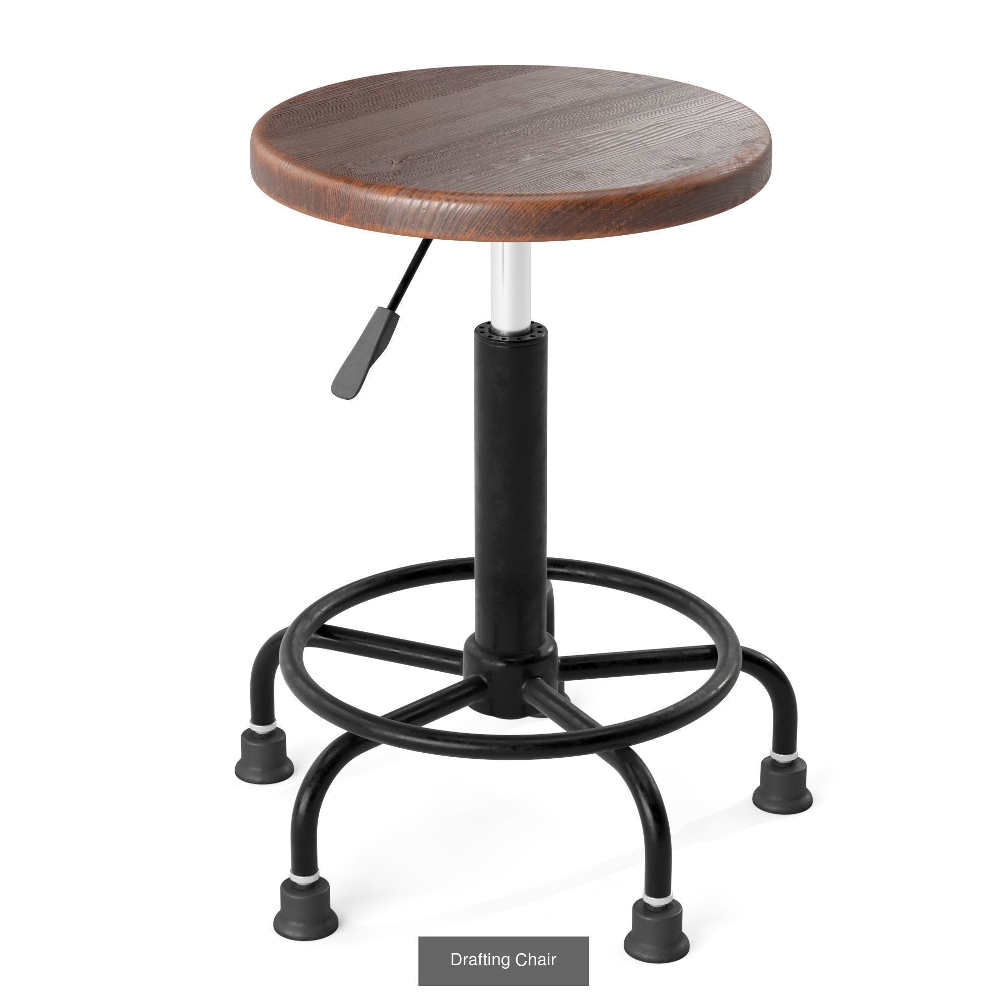 Elegant Set  of Drafting Tables and chairs 3D Model Collection_4