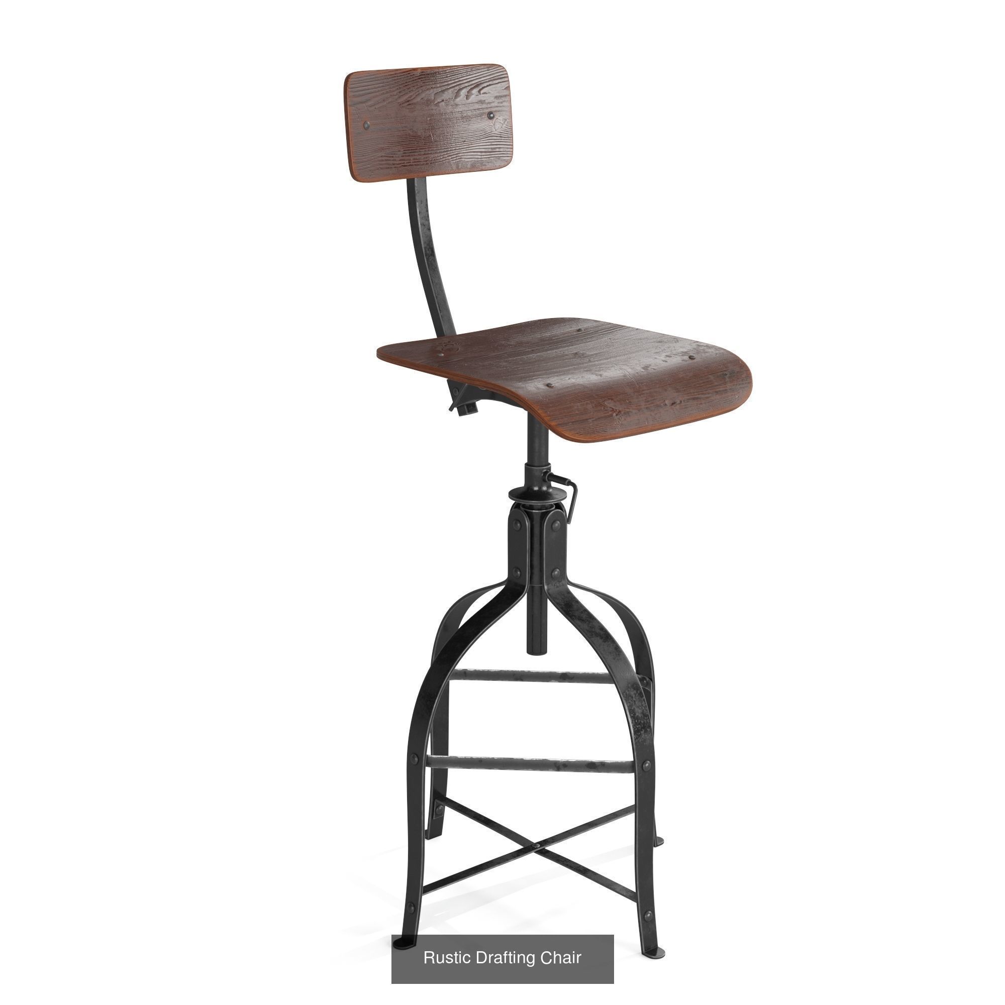 Elegant Set  of Drafting Tables and chairs 3D Model Collection_6