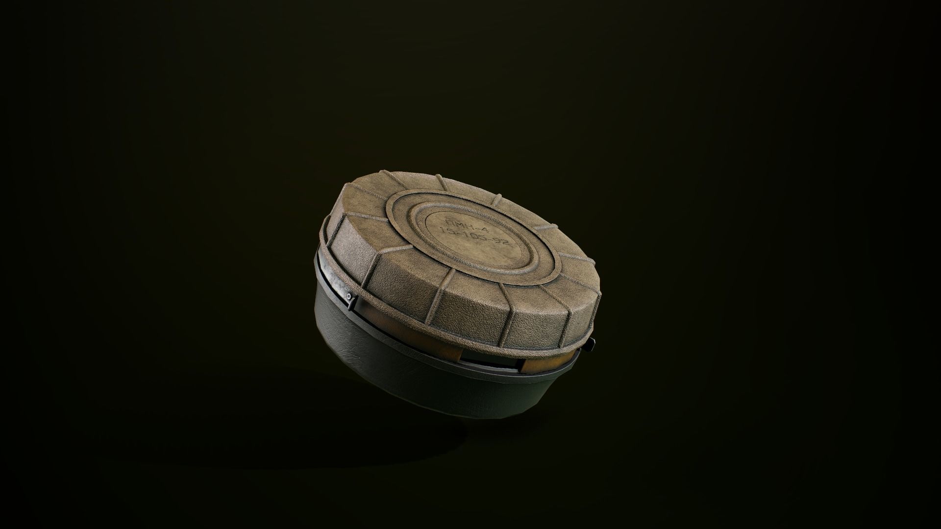 Antipersonnel landmine PMN-4 Low-poly 3D model_7