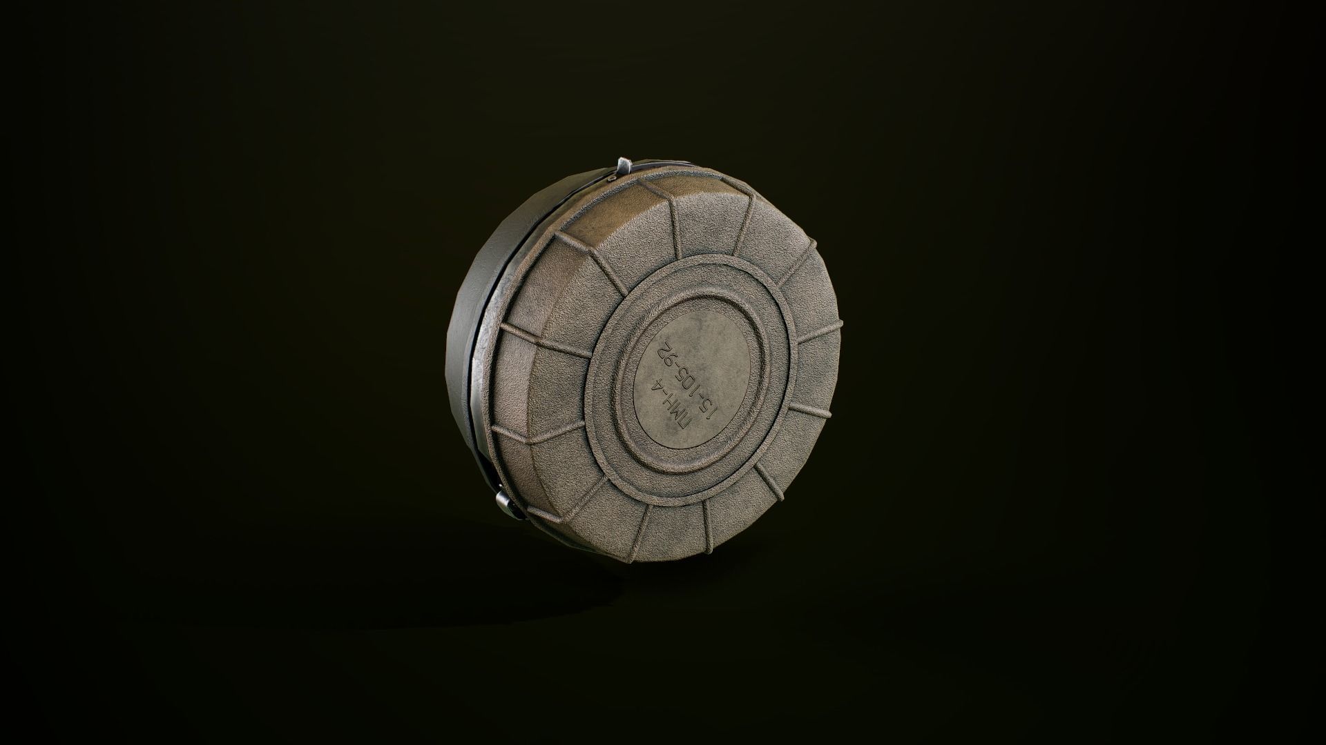 Antipersonnel landmine PMN-4 Low-poly 3D model_3