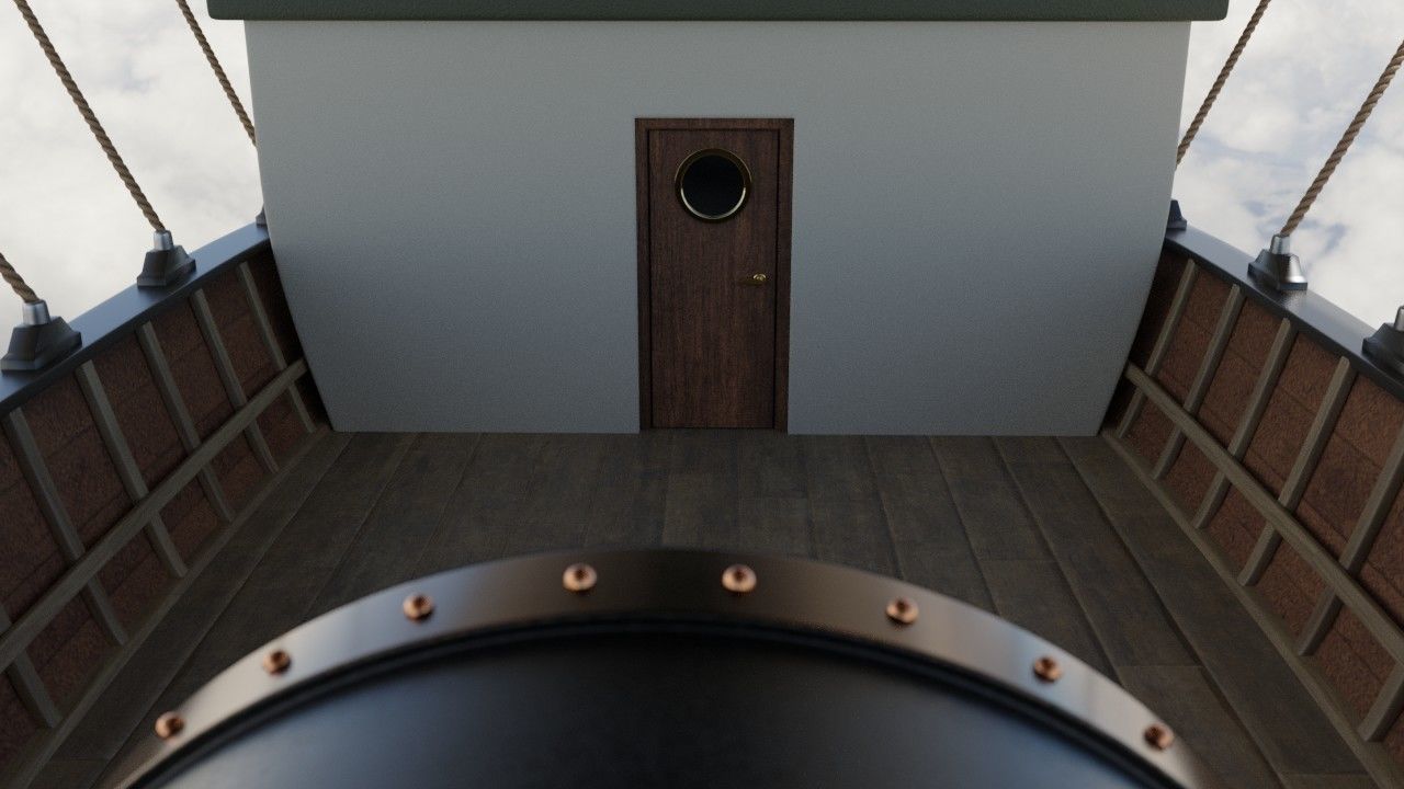 Steampunk airship  3D model_7