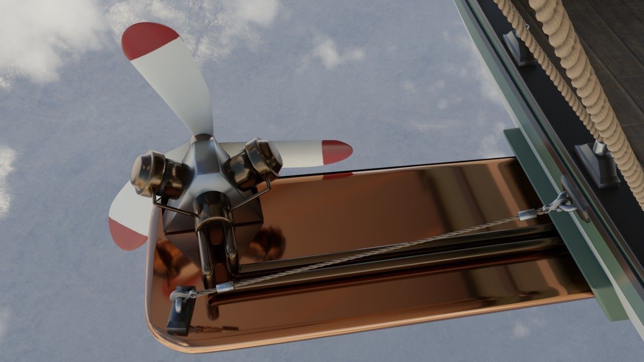 Steampunk airship  3D model_11