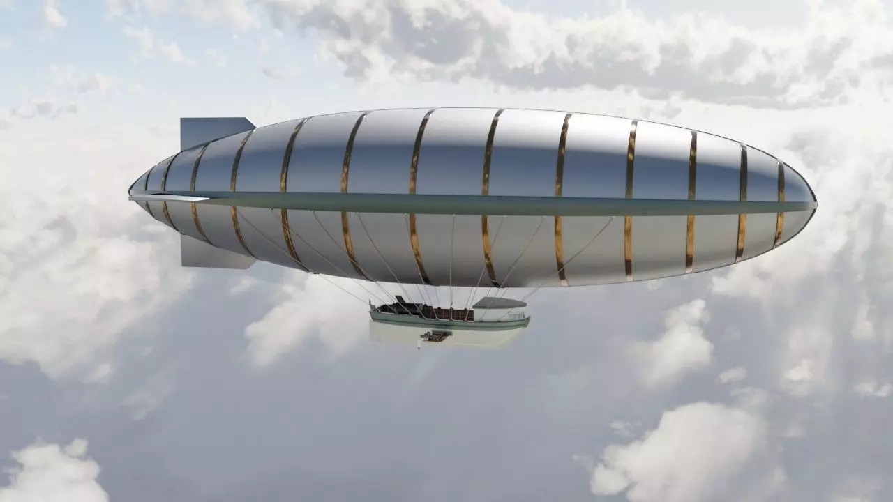 Steampunk airship  3D model_0