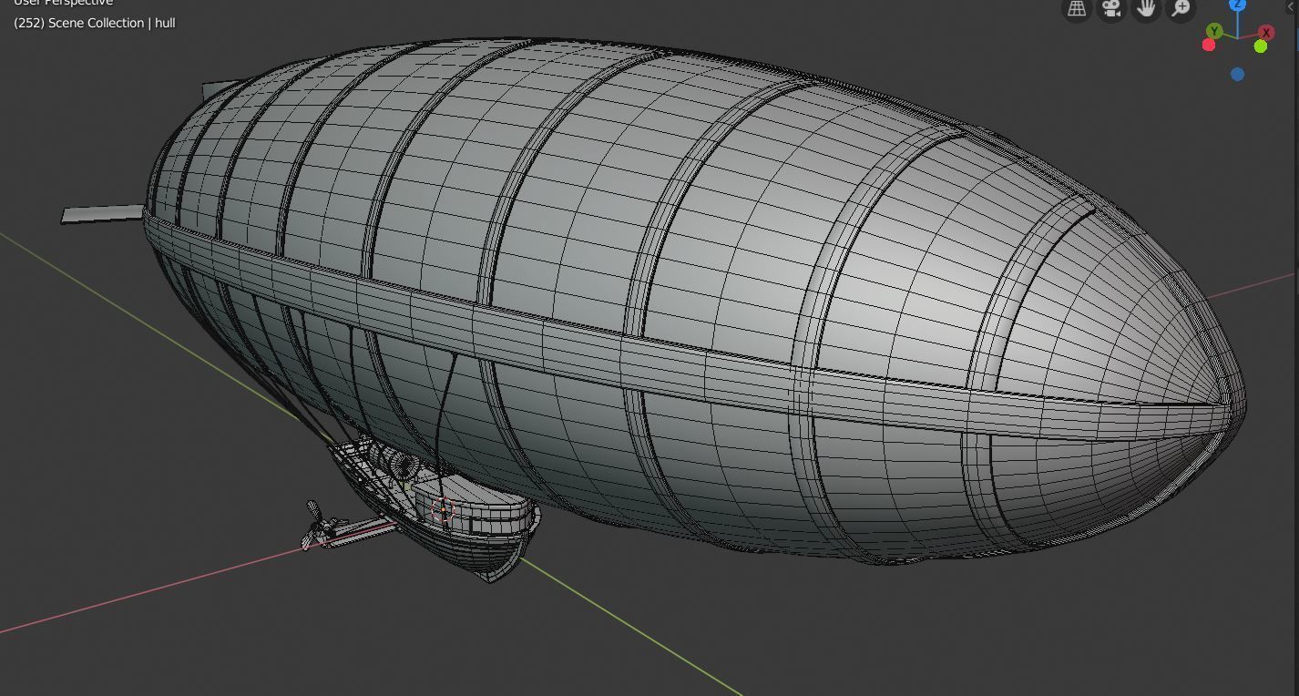 Steampunk airship  3D model_24