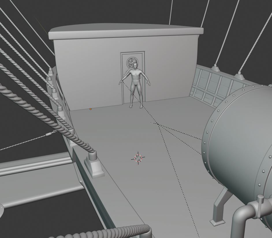 Steampunk airship  3D model_14