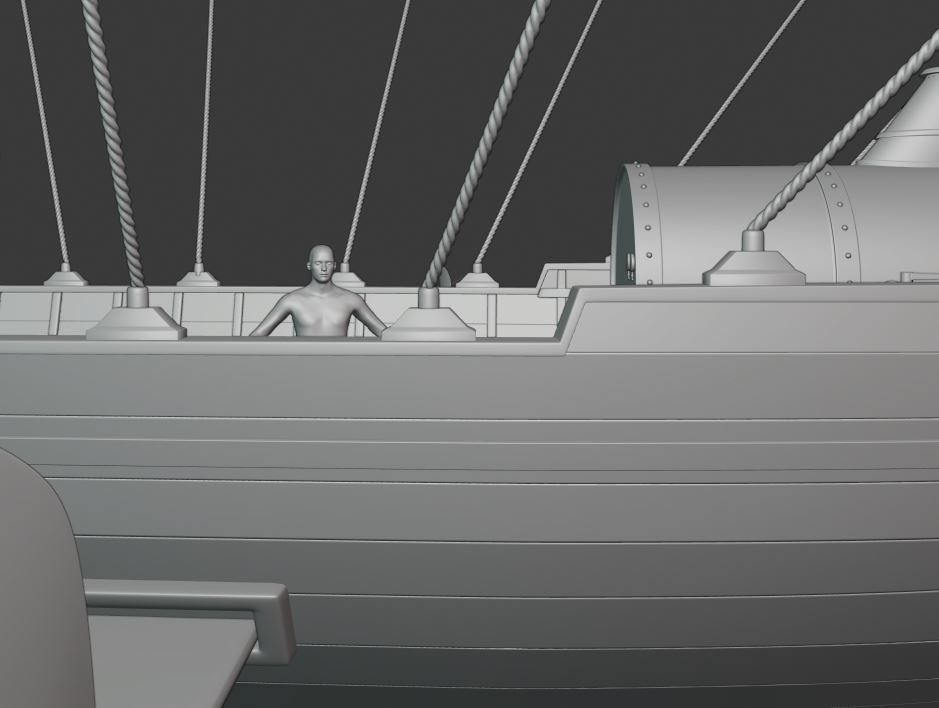 Steampunk airship  3D model_15