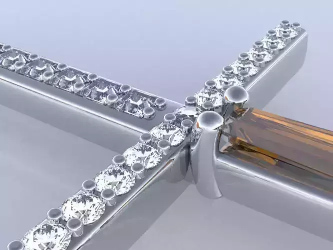 CIONDOLO CROCE SEMPLICE CON PIETRE 