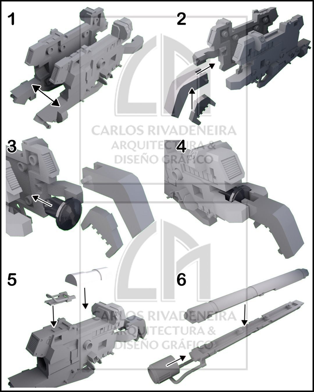 Gundam Hyper Mega Bazooka Launcher 3D print model_3