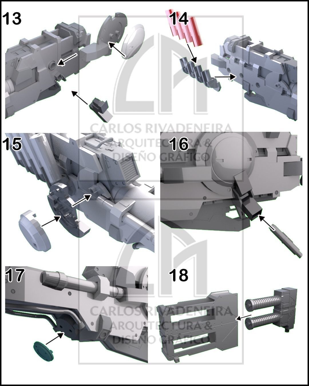 Gundam Hyper Mega Bazooka Launcher 3D print model_5
