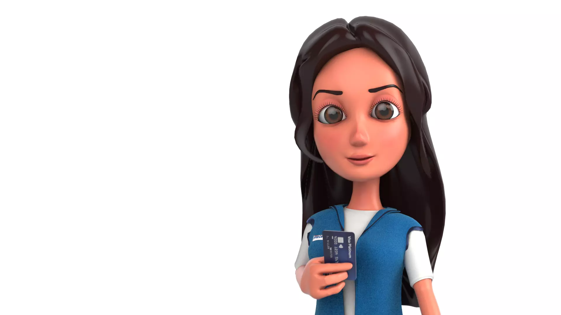 CARTOON Woman 1 - RiGGED 3D model 3D model