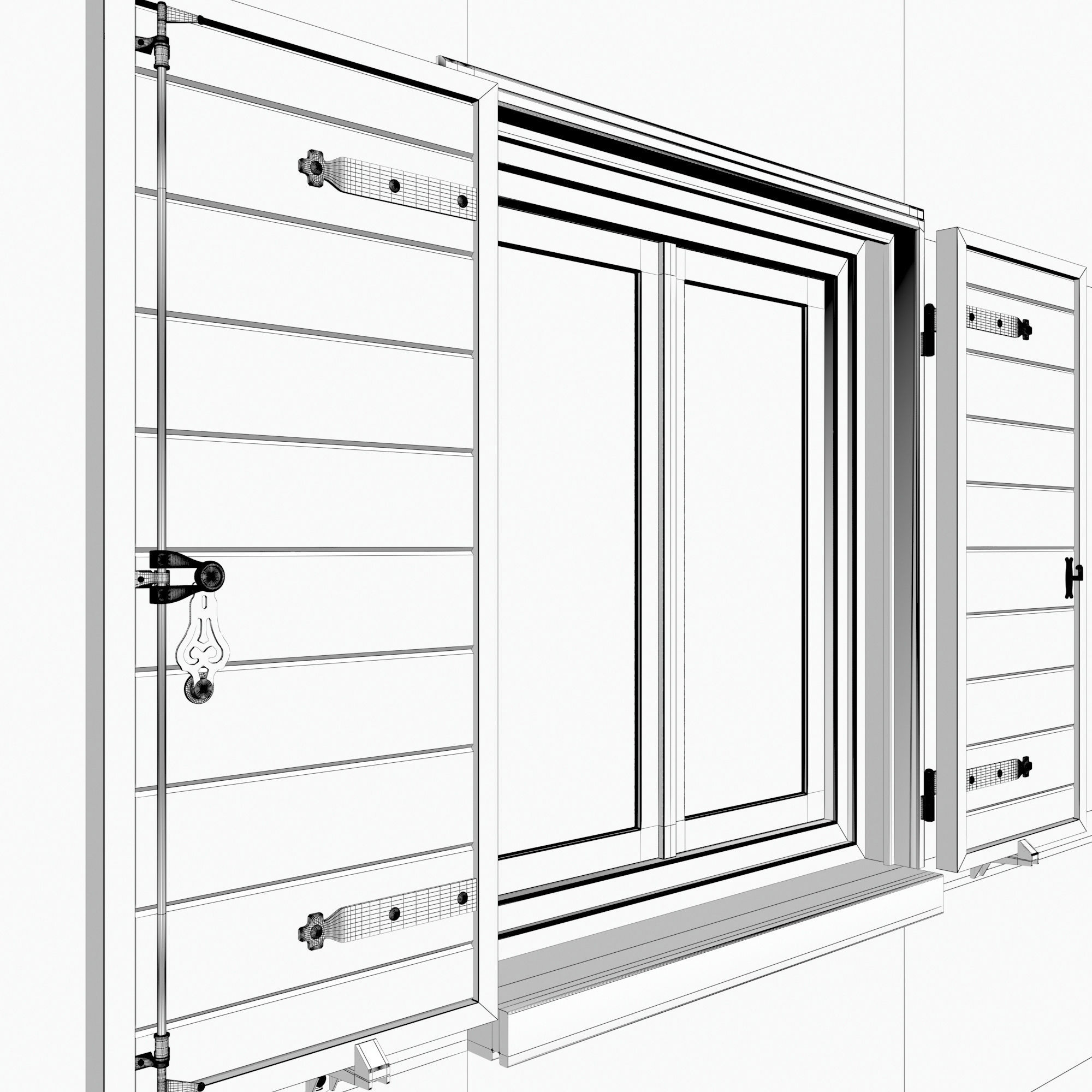 Exterior Aluminium Shutter 3D model_9