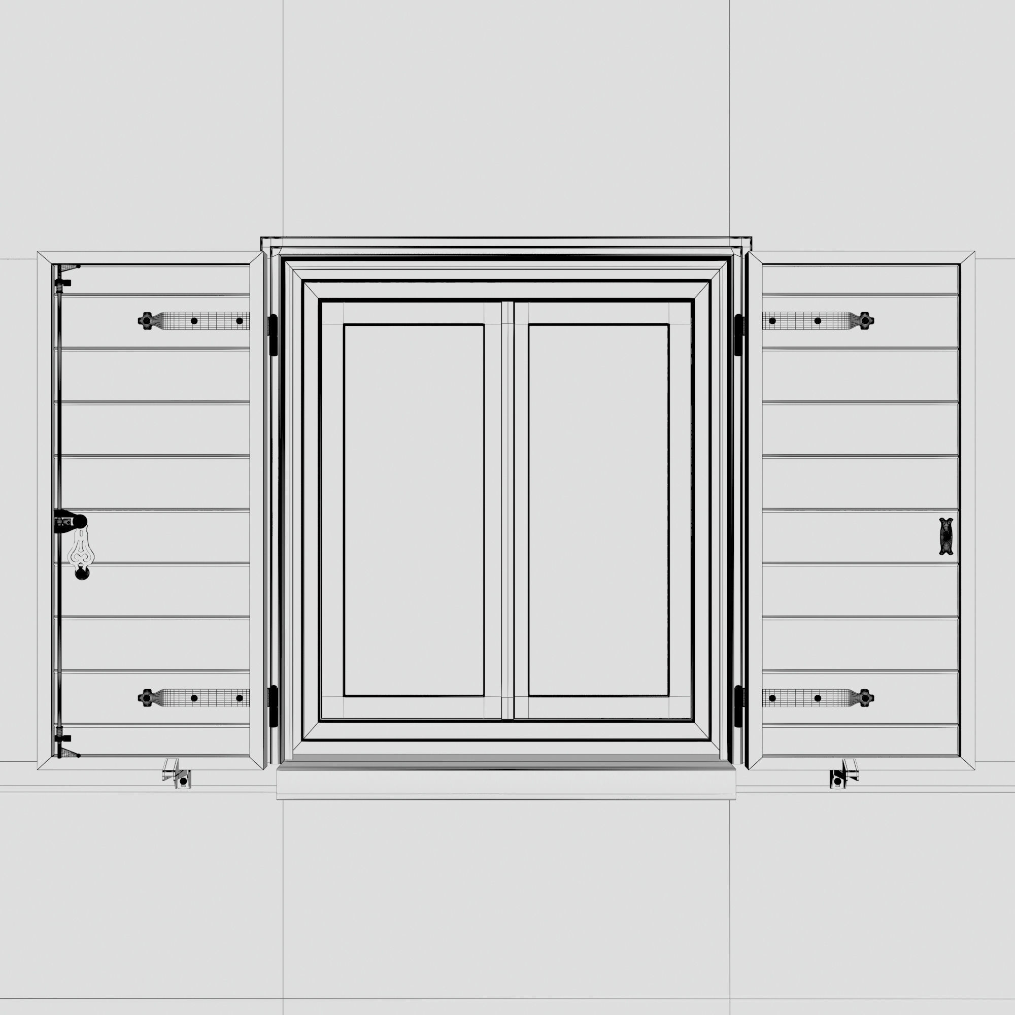 Exterior Aluminium Shutter 3D model_8