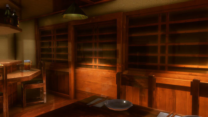 Anime Style Izakaya Low-poly 3D model 7