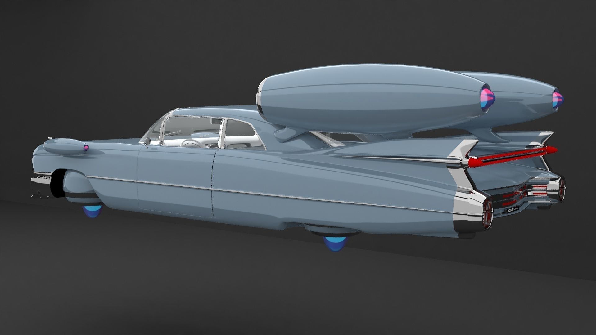 flying classiccar 3D model_3