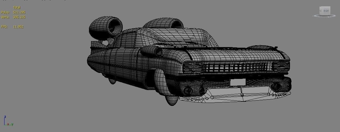 flying classiccar 3D model_11