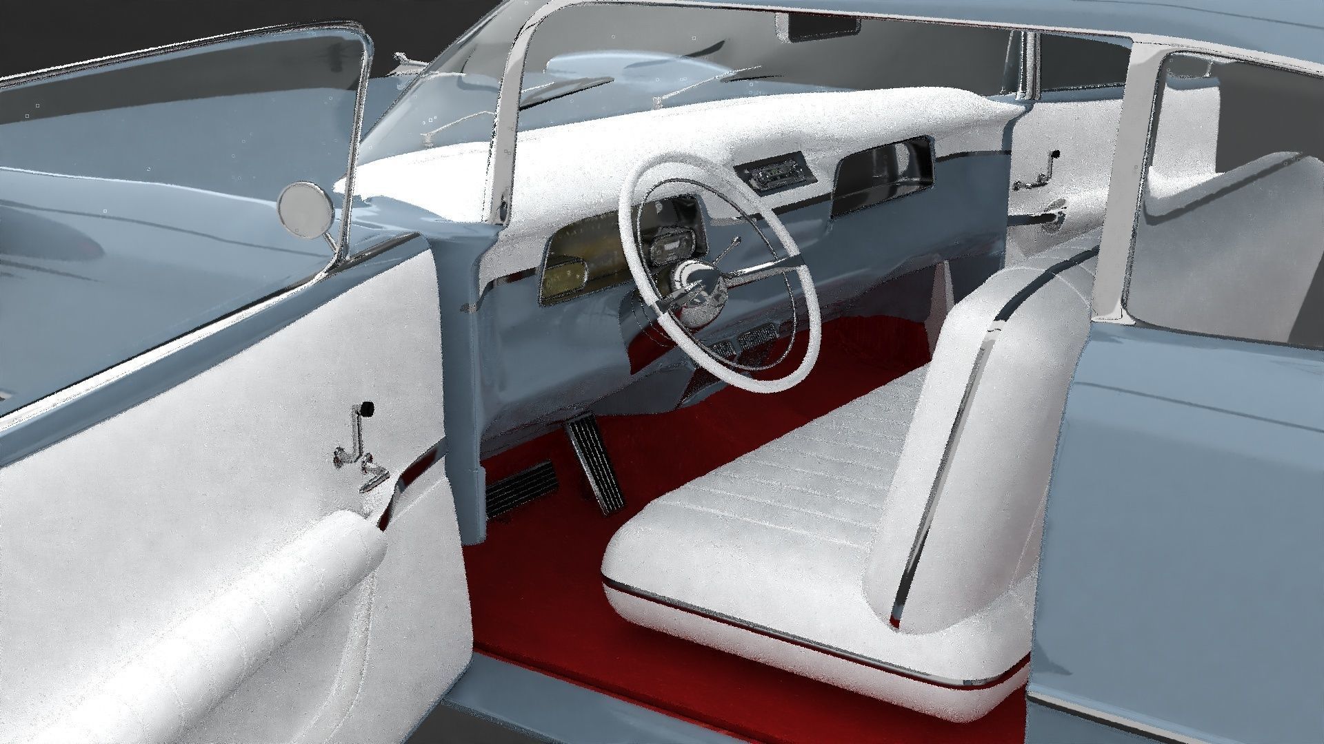 flying classiccar 3D model_6