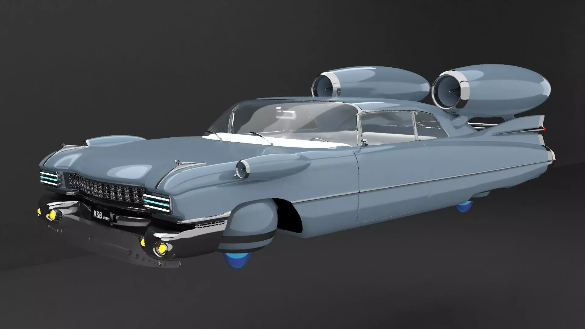 flying classiccar 3D model_0