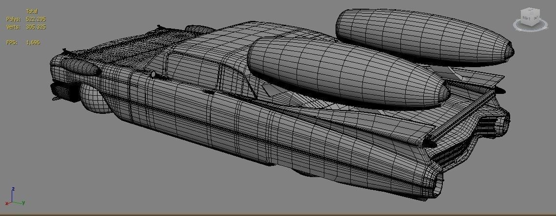 flying classiccar 3D model_10
