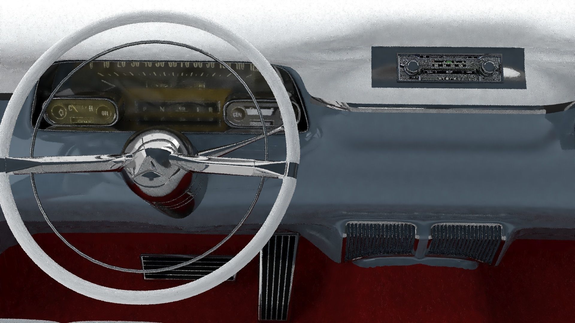 flying classiccar 3D model_7