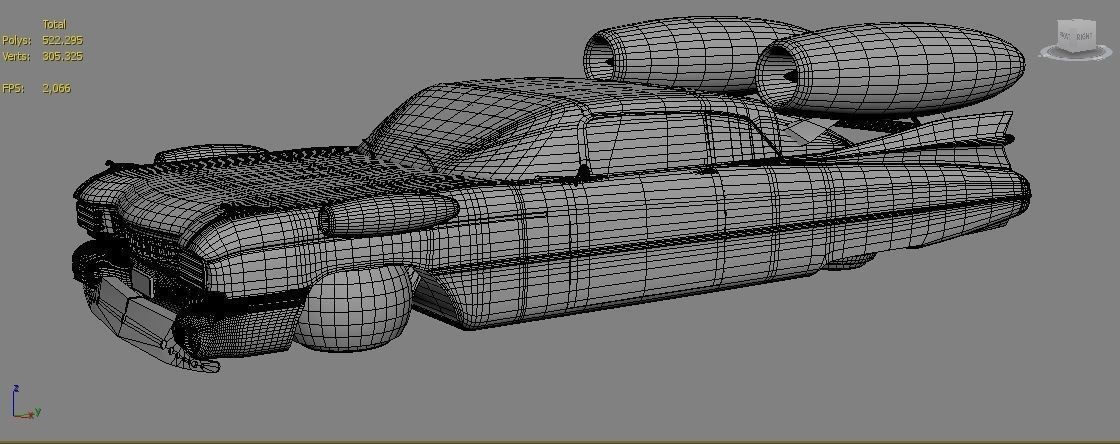 flying classiccar 3D model_9