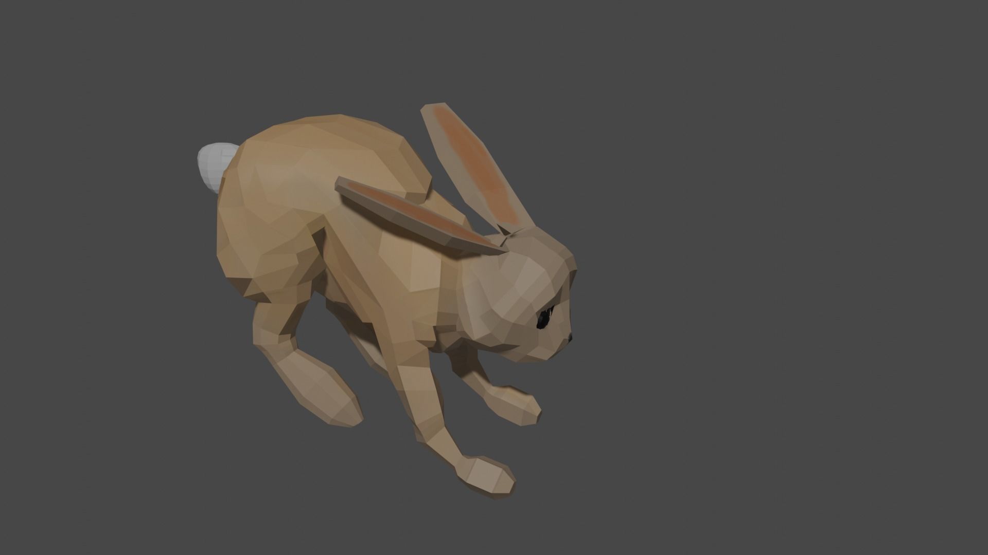Bunny with animation Low-poly 3D model_2