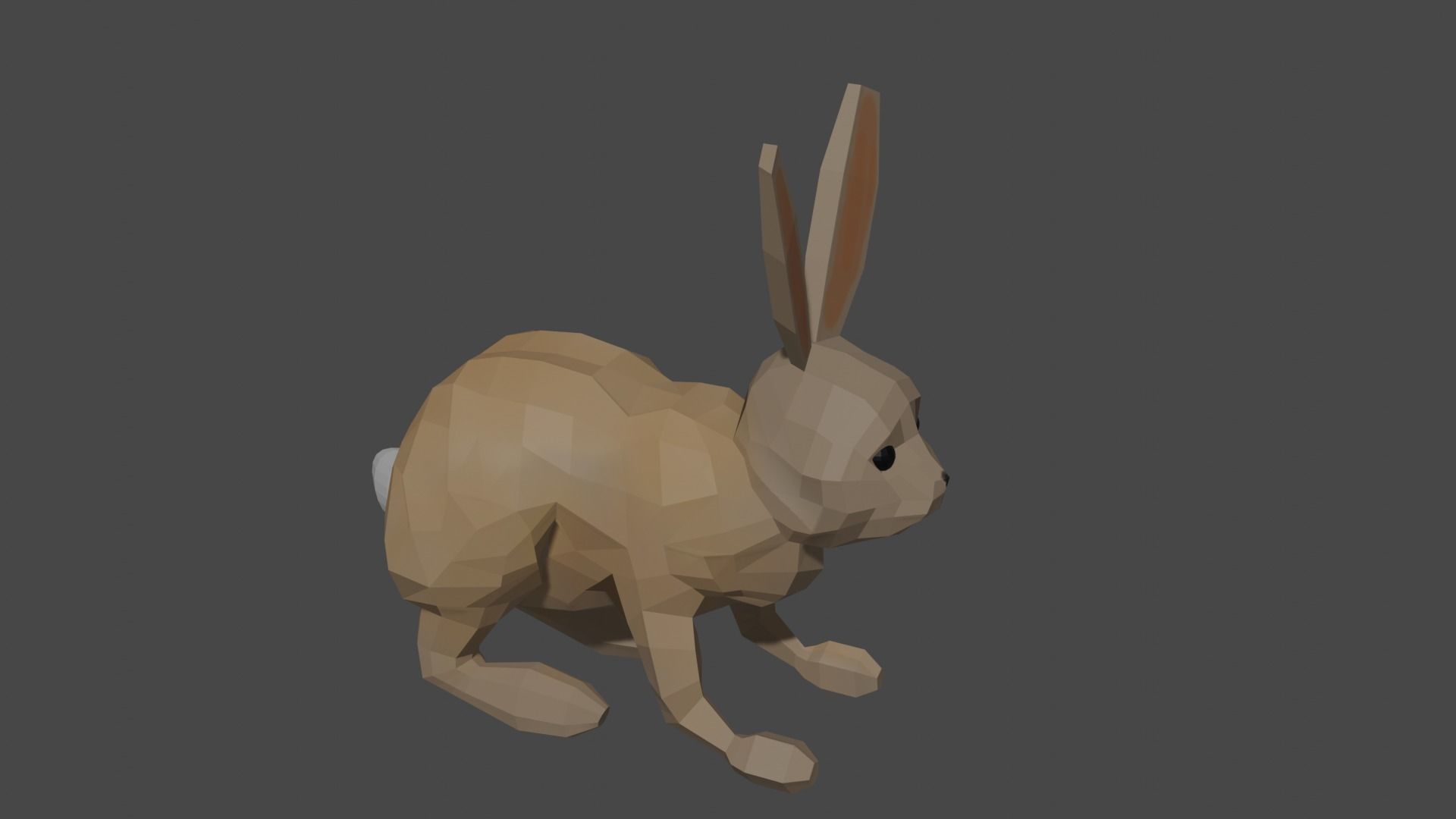 Bunny with animation Low-poly 3D model_1
