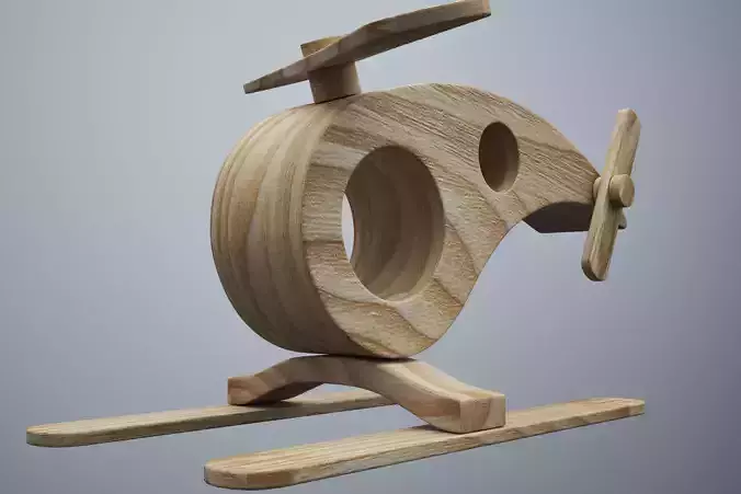 Helicopter wooden toy