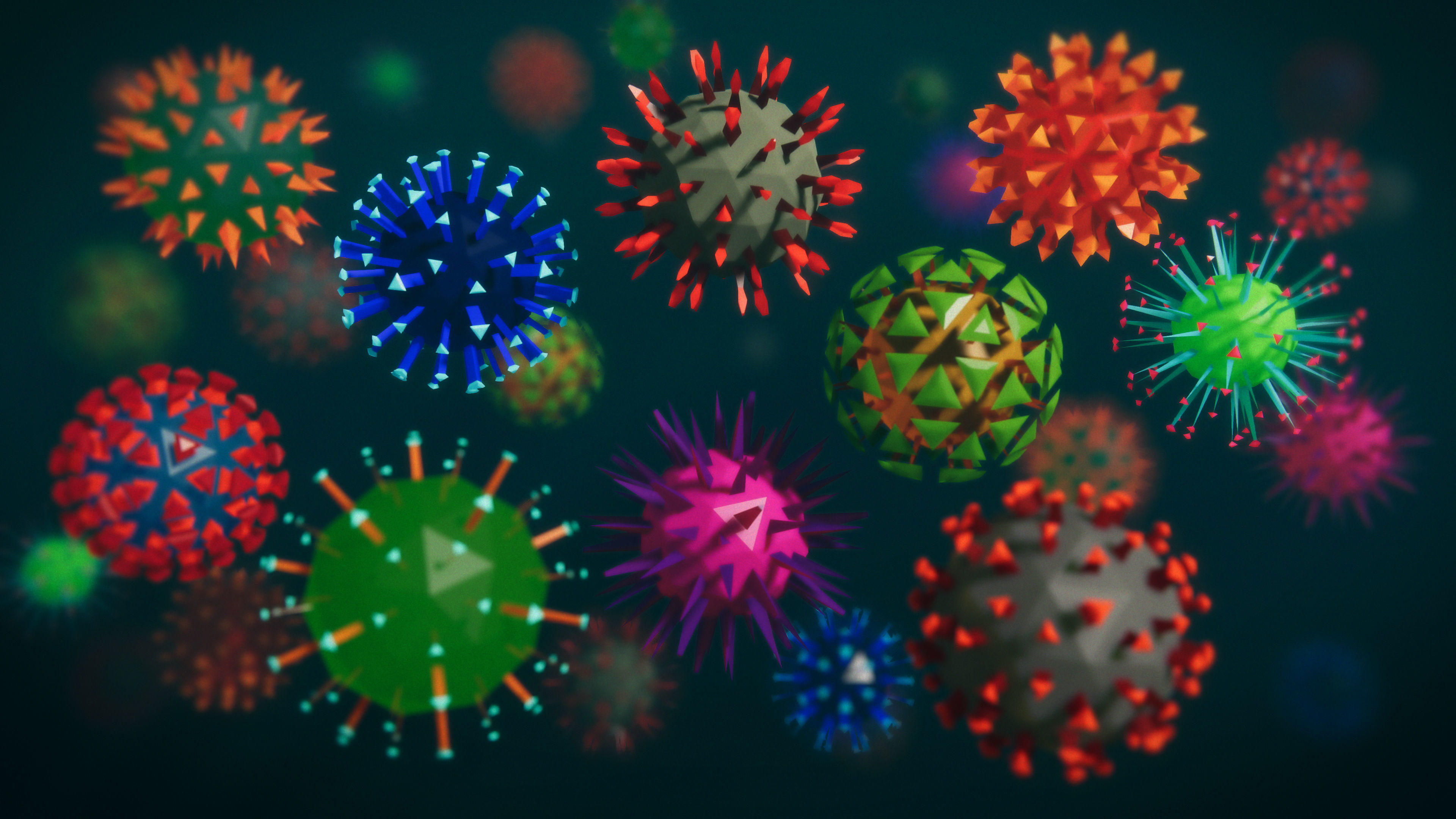 Low Poly Virus Pack 01 Low-poly 3D model_2