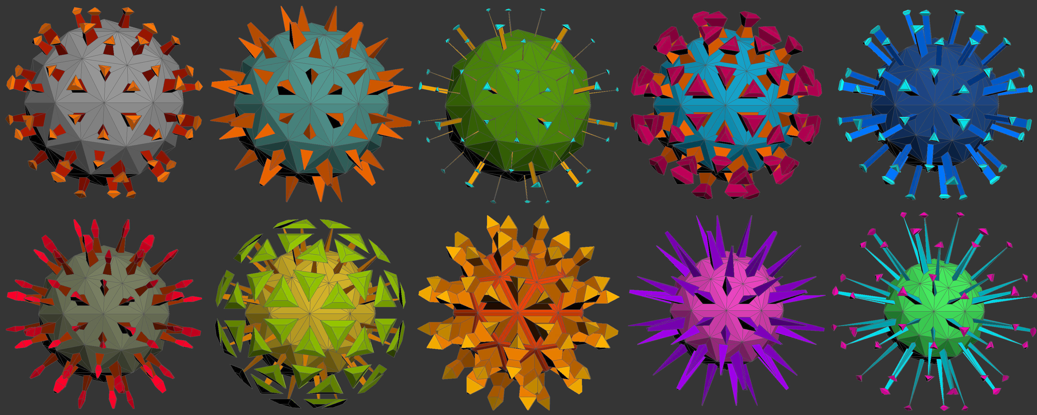 Low Poly Virus Pack 01 Low-poly 3D model_14