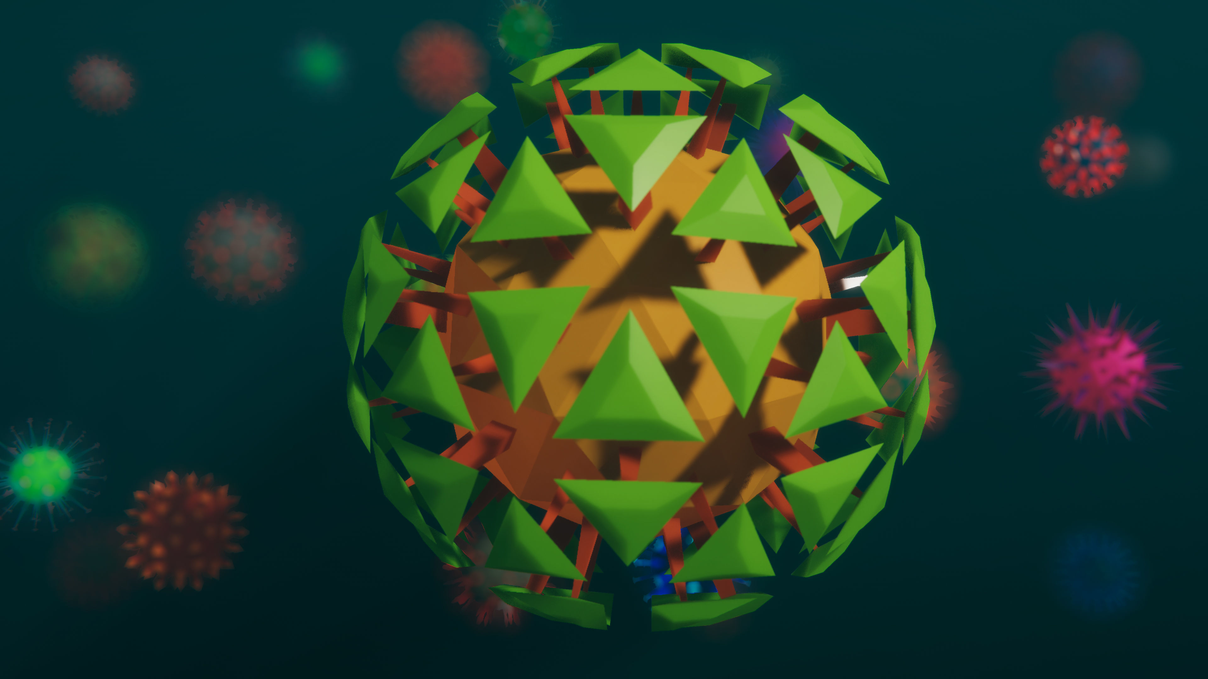 Low Poly Virus Pack 01 Low-poly 3D model_10