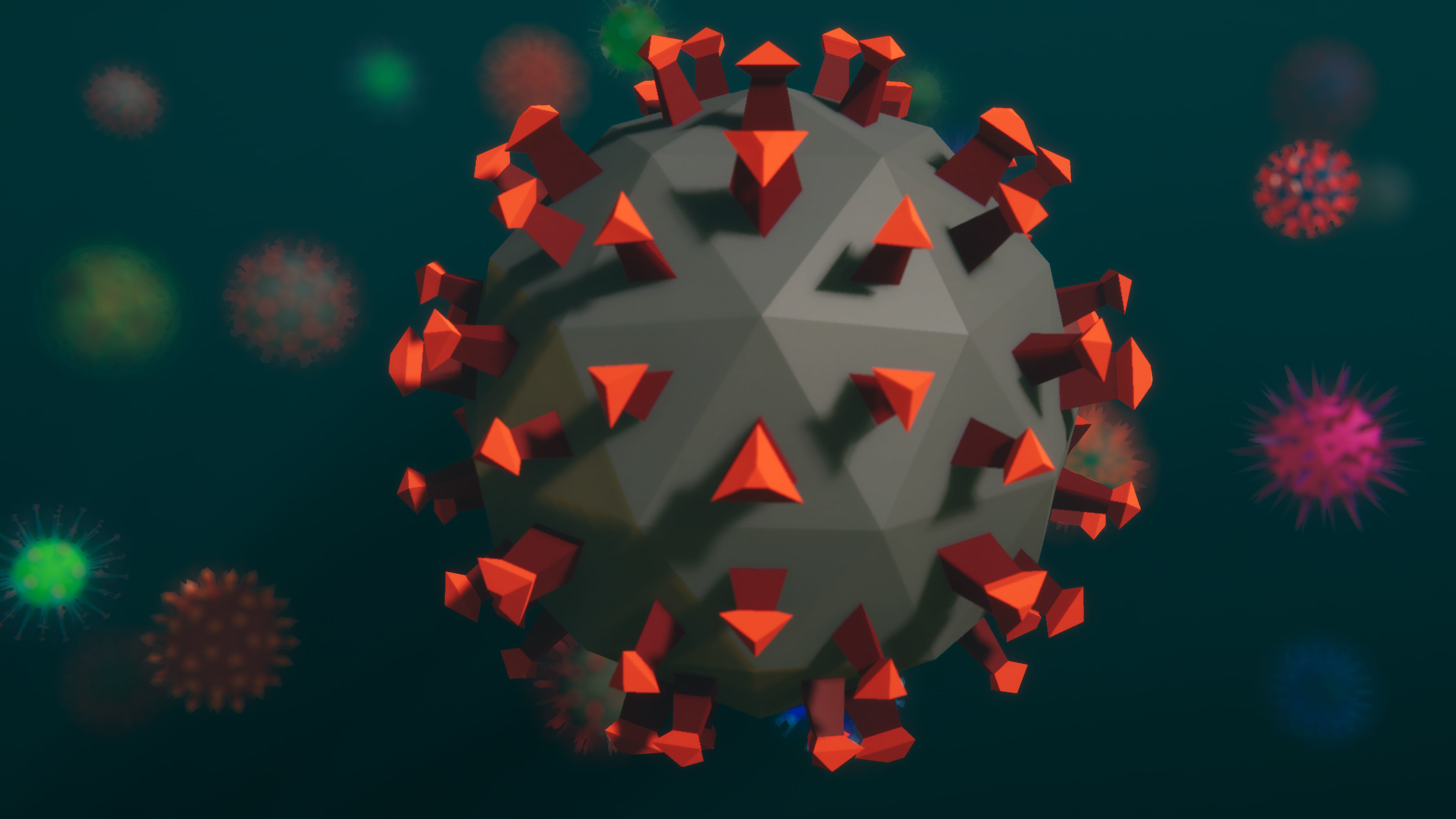 Low Poly Virus Pack 01 Low-poly 3D model_4