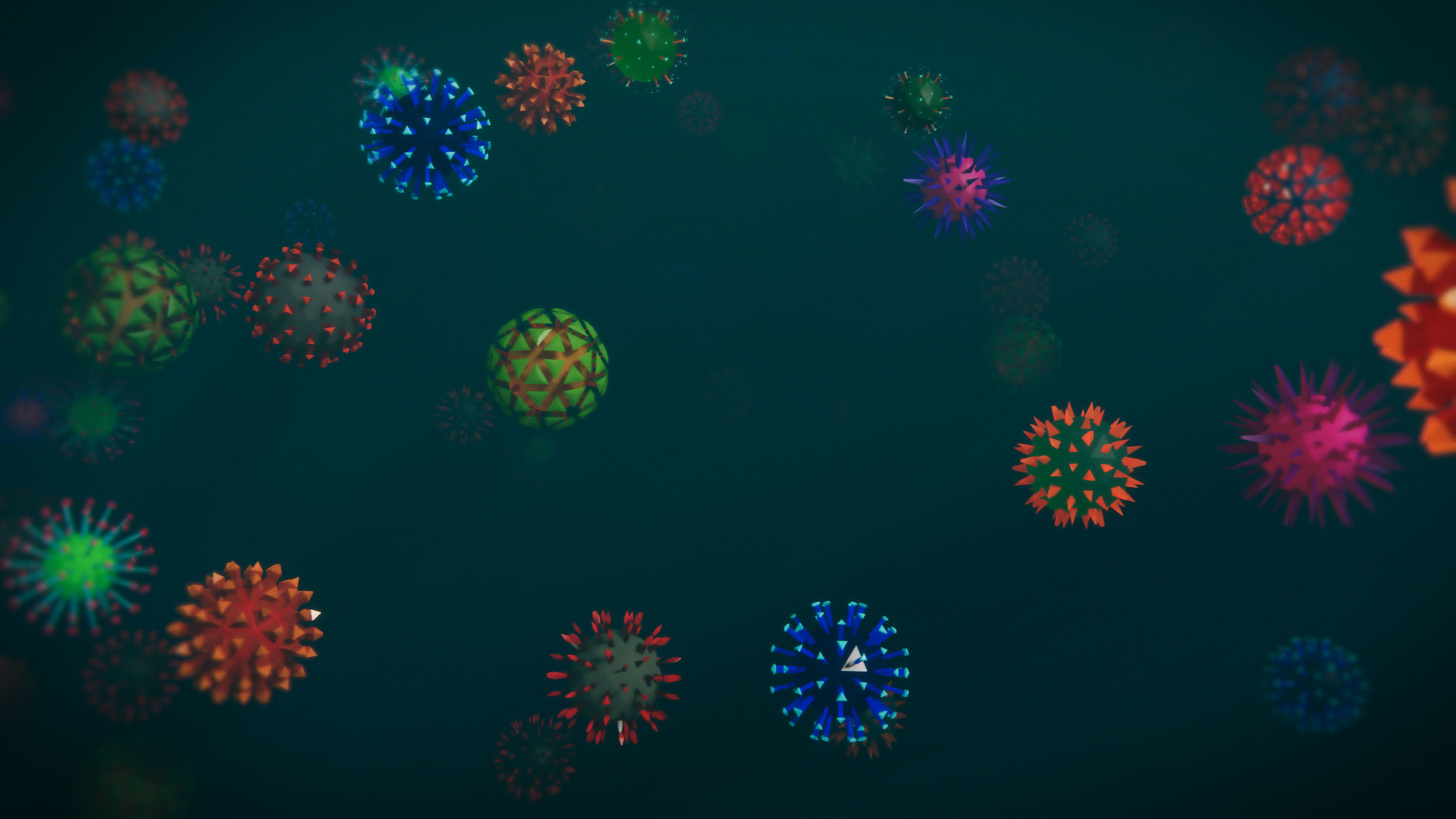 Low Poly Virus Pack 01 Low-poly 3D model_3