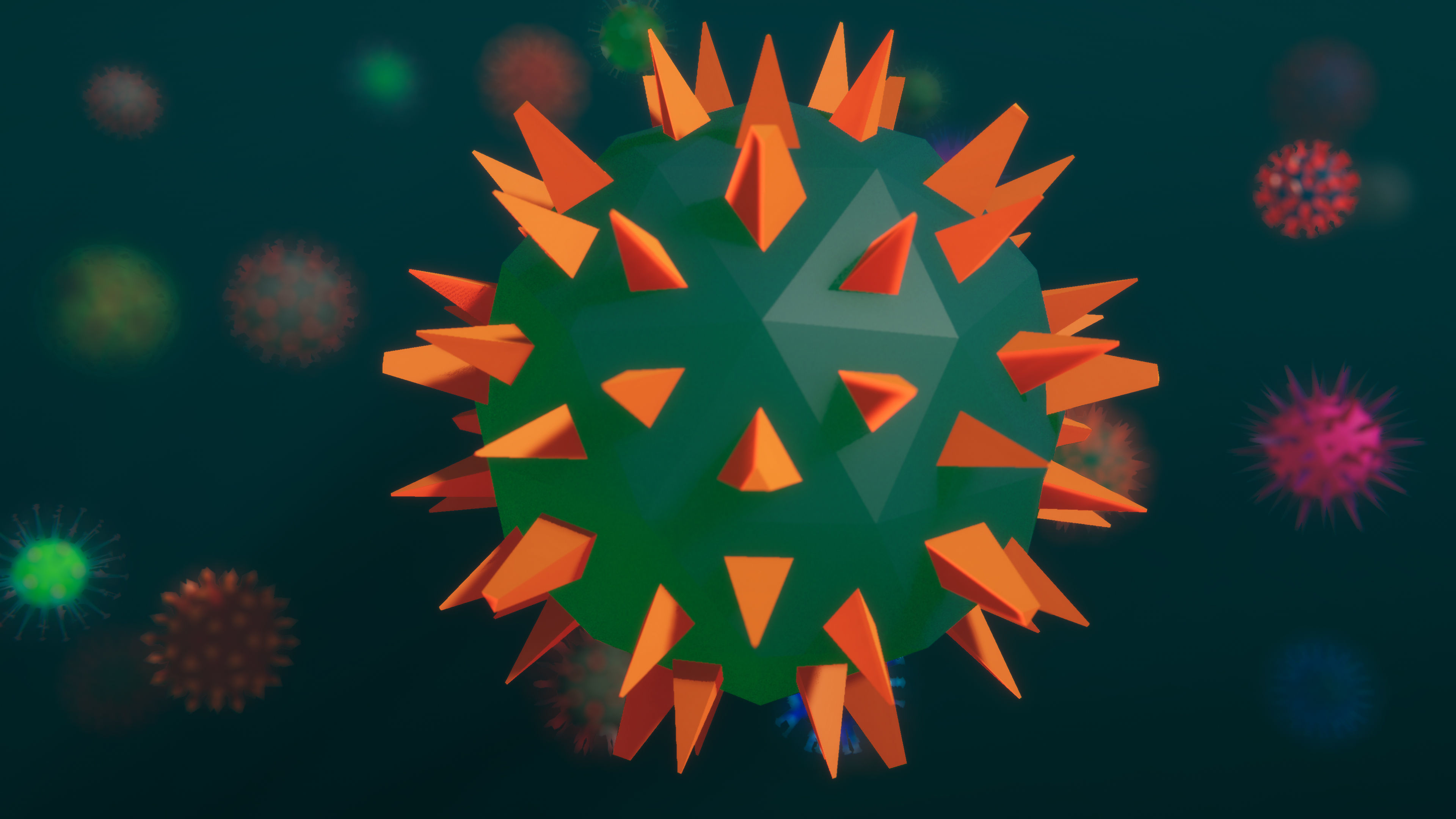 Low Poly Virus Pack 01 Low-poly 3D model_5