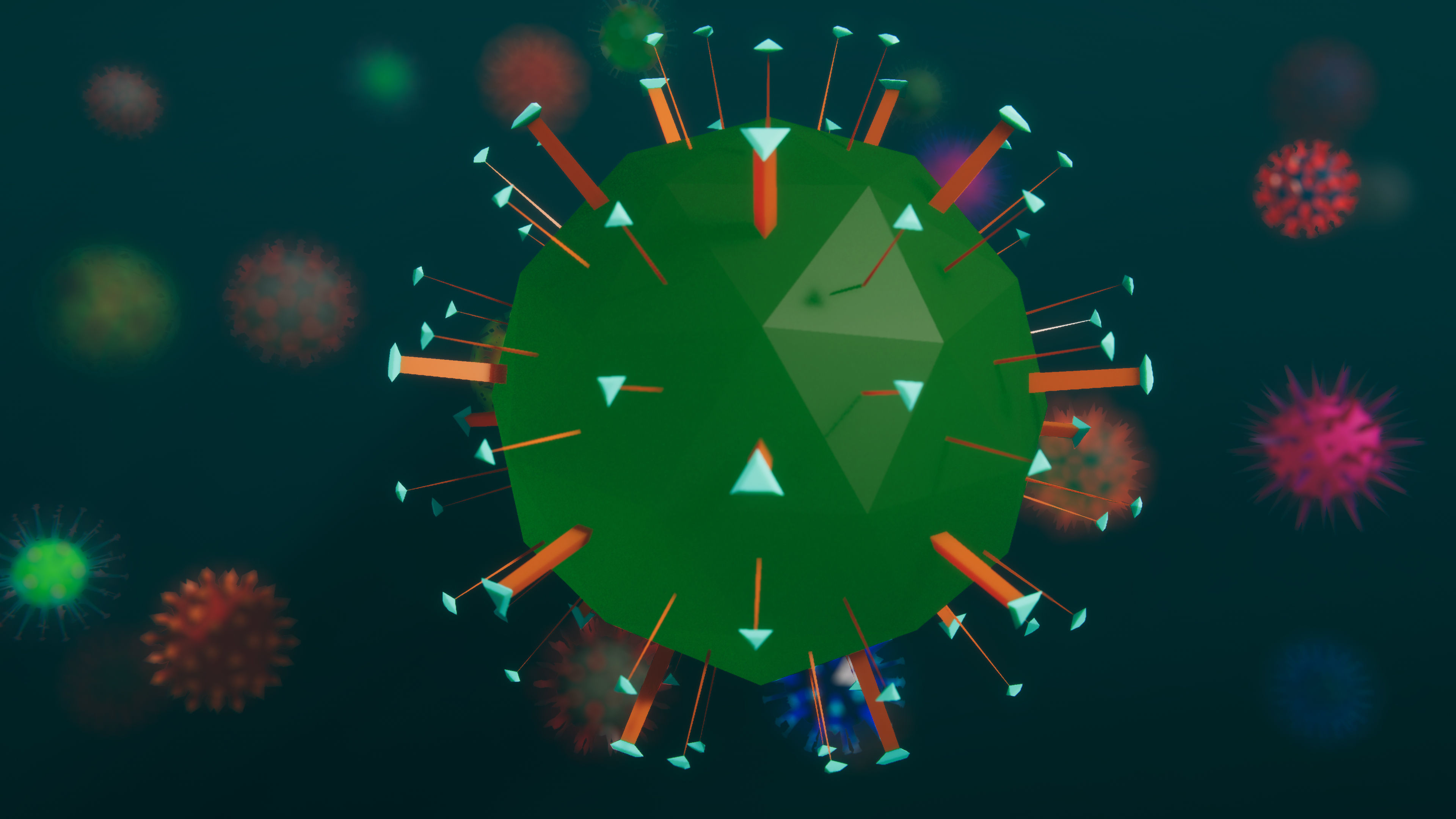 Low Poly Virus Pack 01 Low-poly 3D model_6