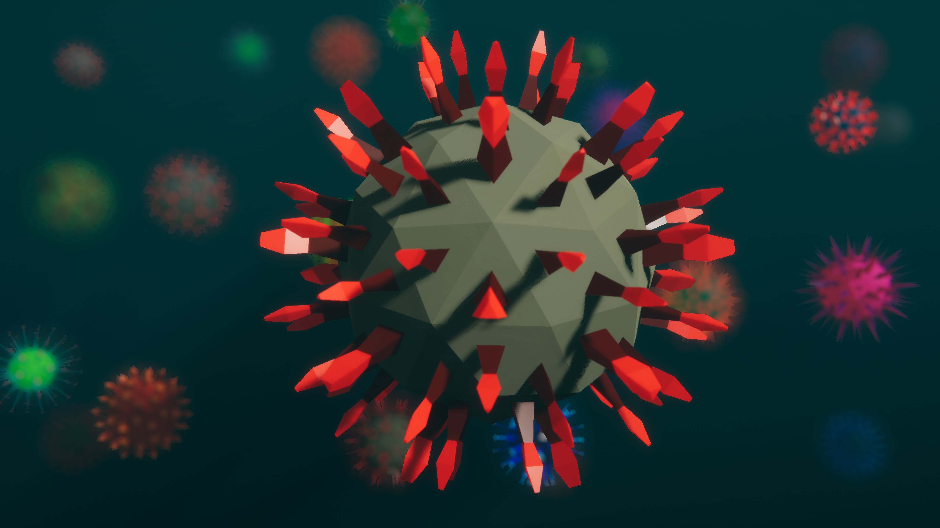 Low Poly Virus Pack 01 Low-poly 3D model_9