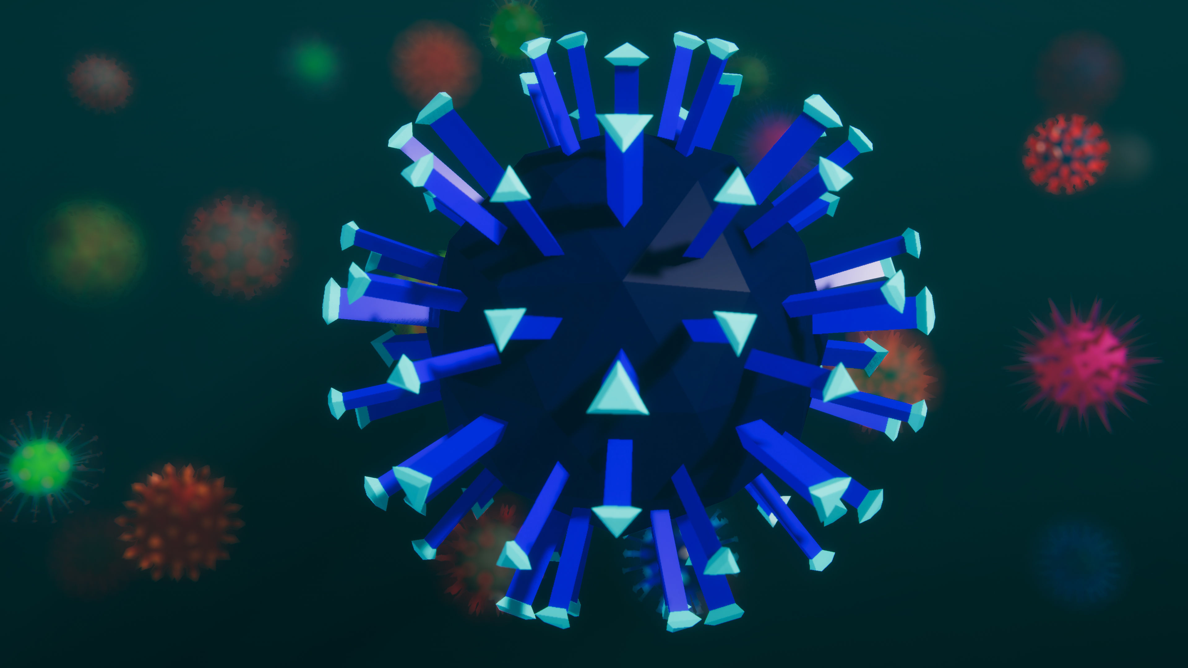 Low Poly Virus Pack 01 Low-poly 3D model_8