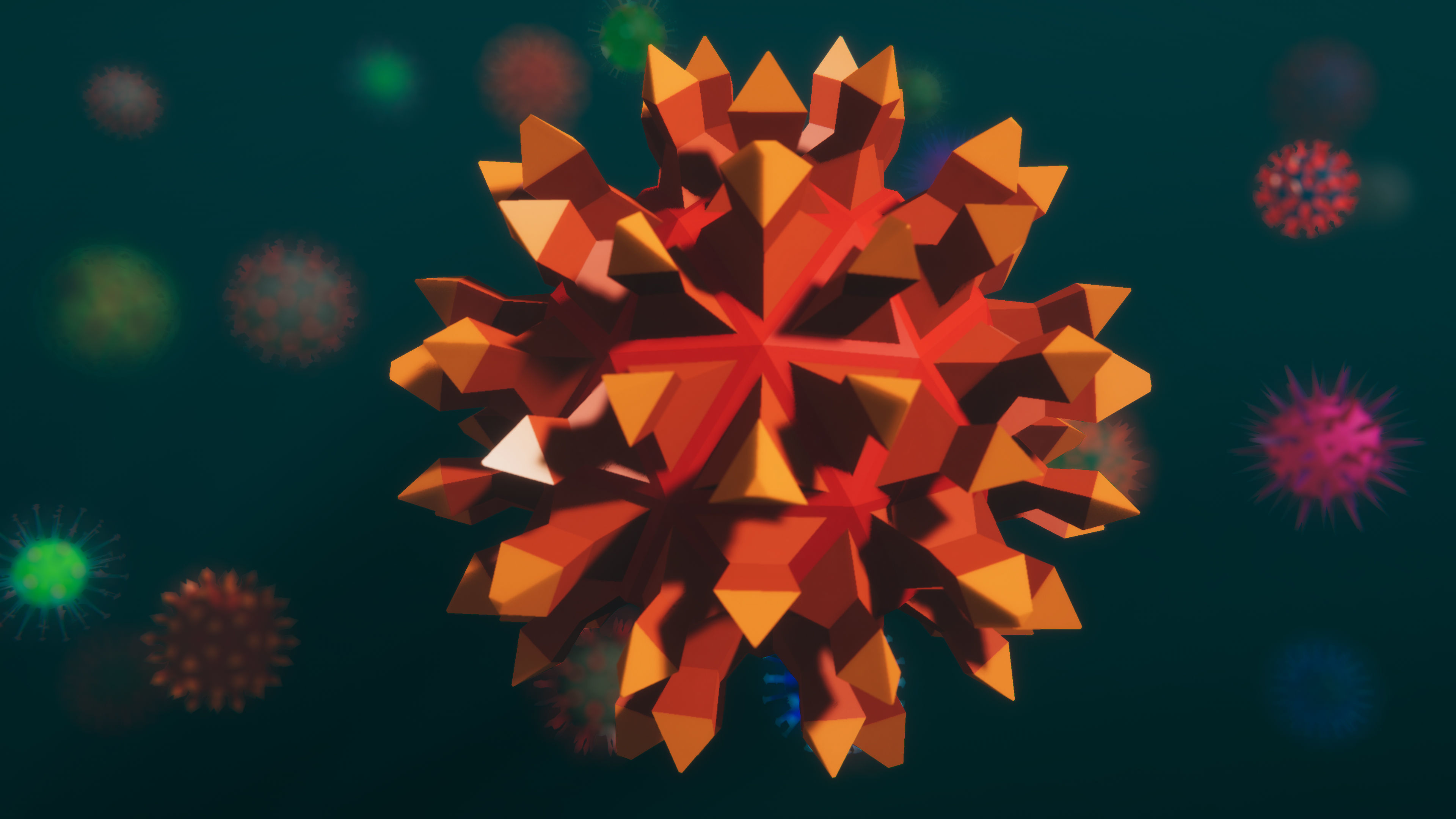 Low Poly Virus Pack 01 Low-poly 3D model_11