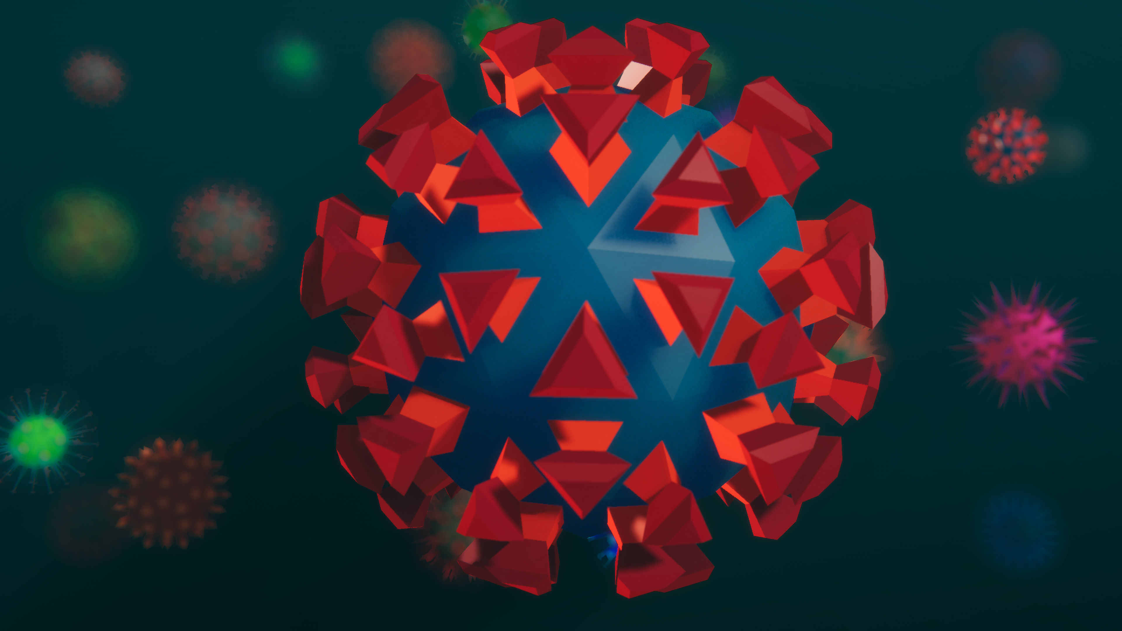 Low Poly Virus Pack 01 Low-poly 3D model_7