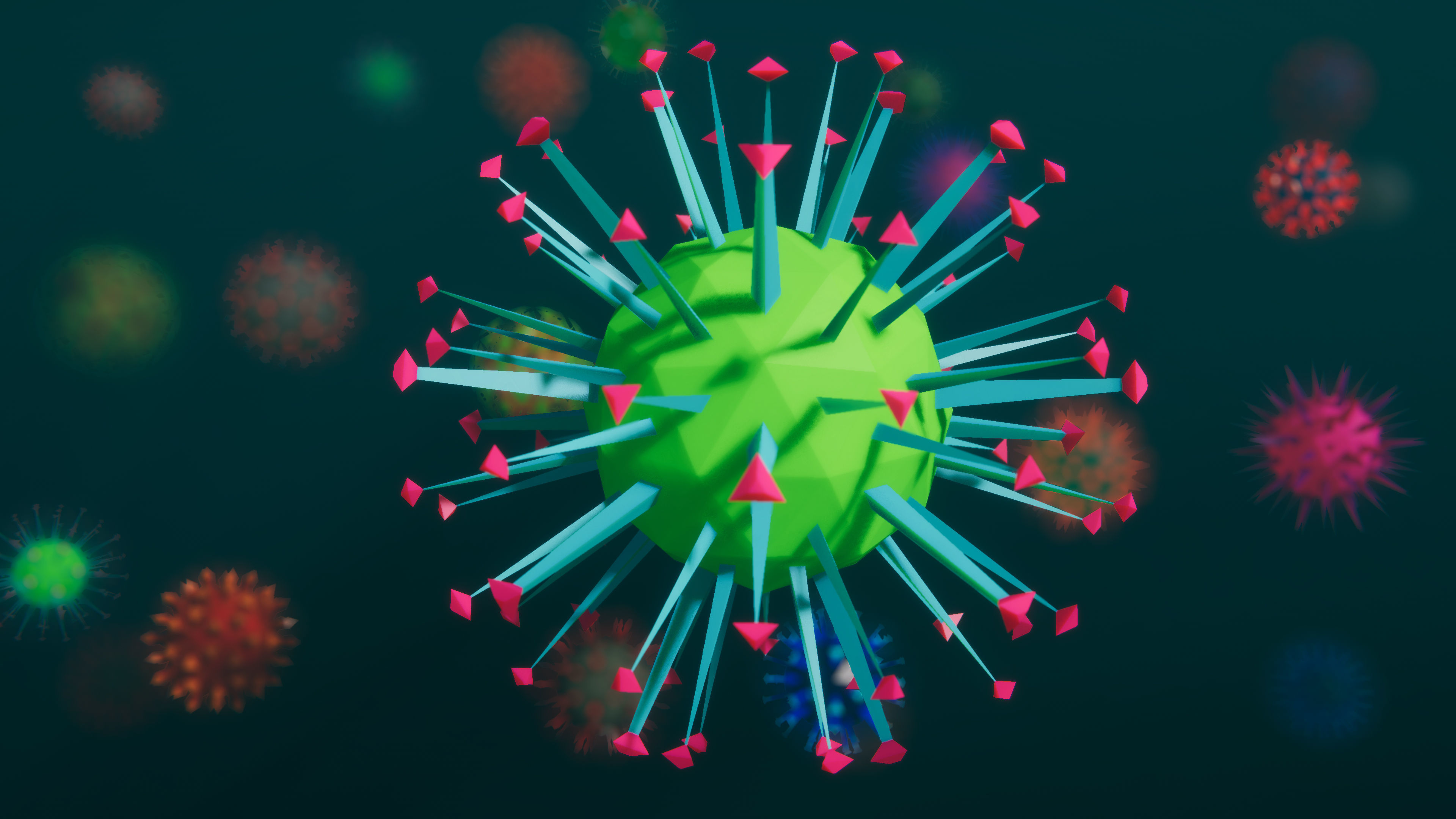 Low Poly Virus Pack 01 Low-poly 3D model_13