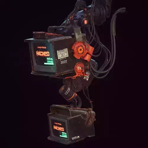 Cyberpunk Hacker Terminal V1 Low-poly 3D model